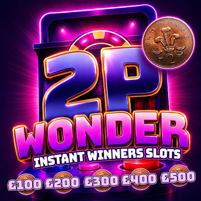 2P Wonder Instant Winners Slots £500 End Prize