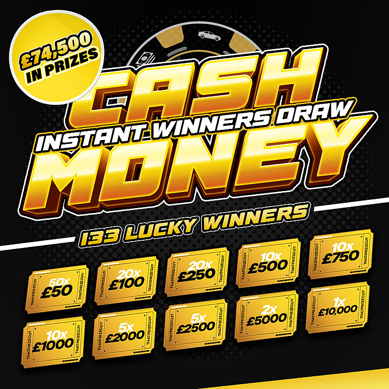 BIG Cash Money Instant Wins - £5000 End Prize - June #1