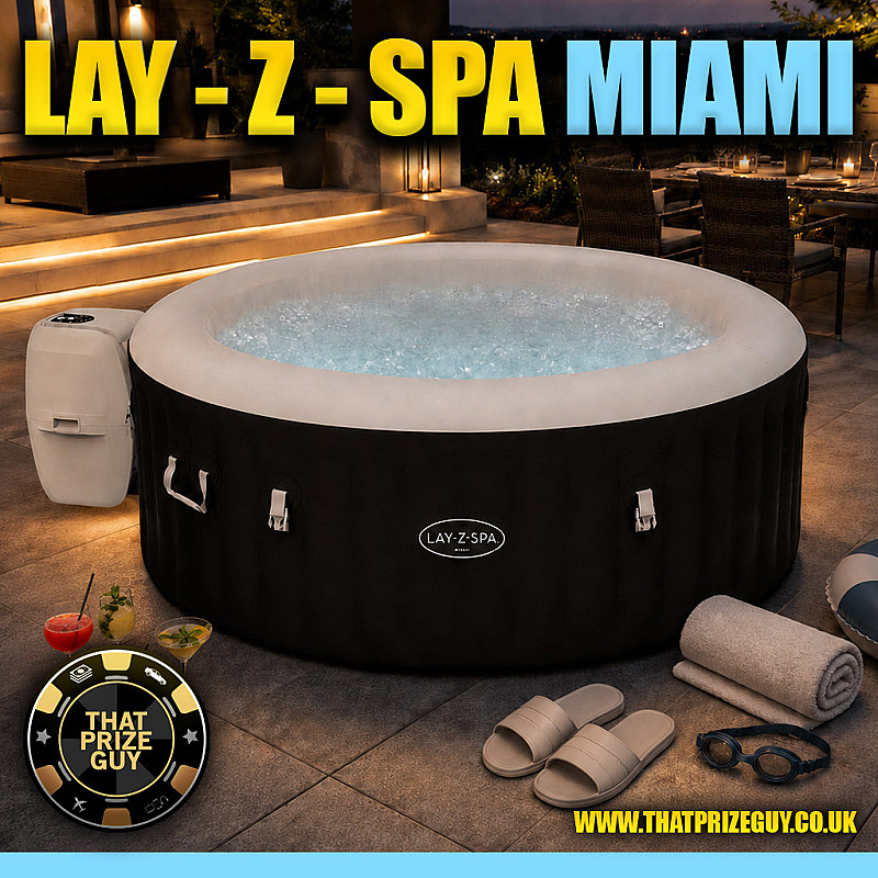 Lay-Z-Spa Miami Airjet, 2-4 Person Inflatable Hot Tub, Black - July #1