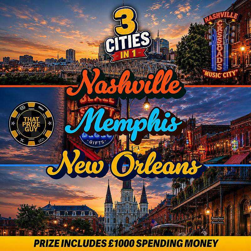 Nashville, Memphis and New Orleans + £1000 - July #1