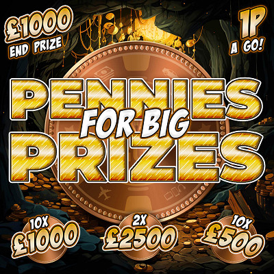 Pennies For Big Prizes Instant £1,000 End Prize 3