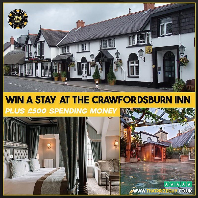 £500 Crawfordsburn Inn Hotel Stay + £500 Cash 18/08