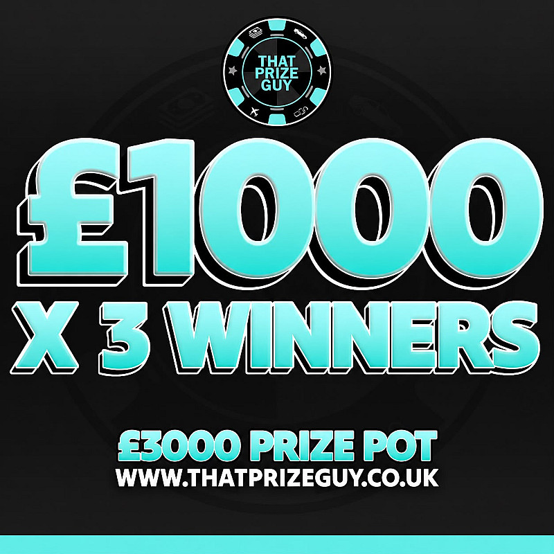 3 winners of £1000 September