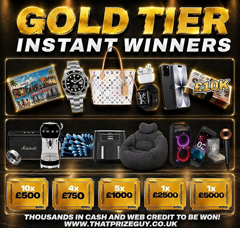 Gold Tier Instant Winners - £1000 End Prize