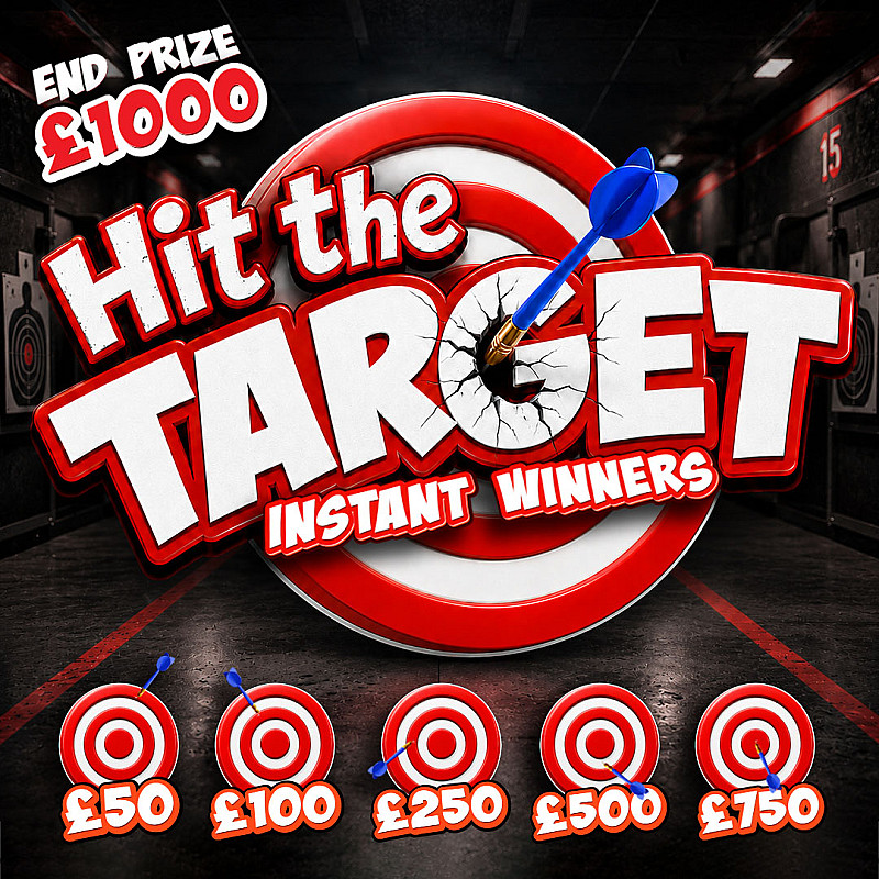 Hit The Target Instant Win -£1000 End Prize - Sept #1
