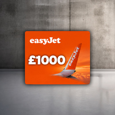 £1000 Easyjet Voucher or £750 Cash