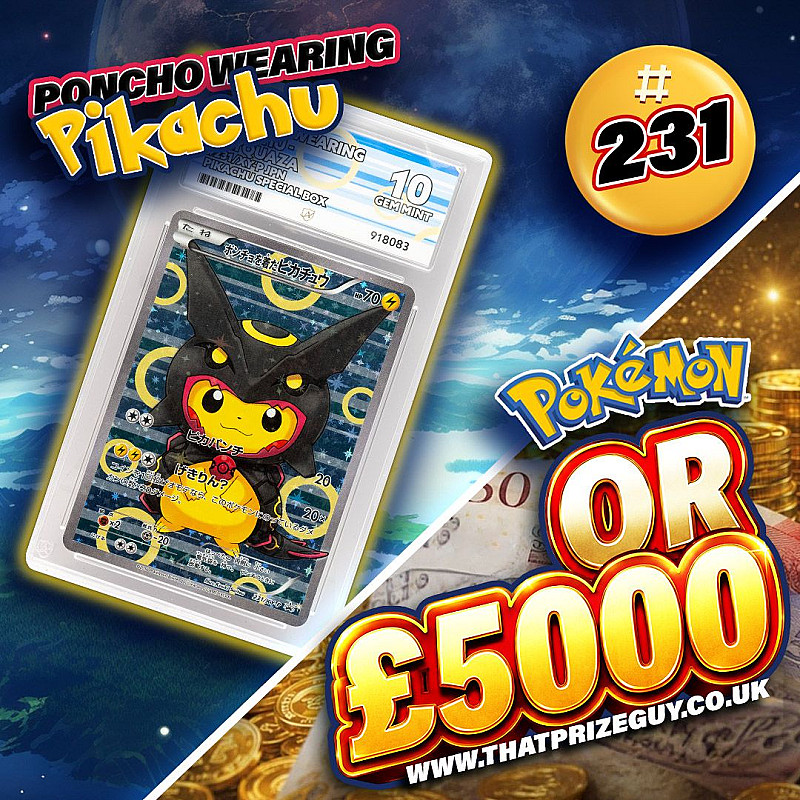 Poncho Wearing Pikachu or £5000 Cash Alt #2