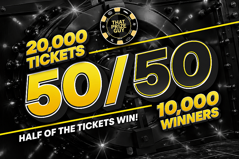 50/50 Instant Winners - Half of the tickets takes a prize - £500 End Prize- Oct #1