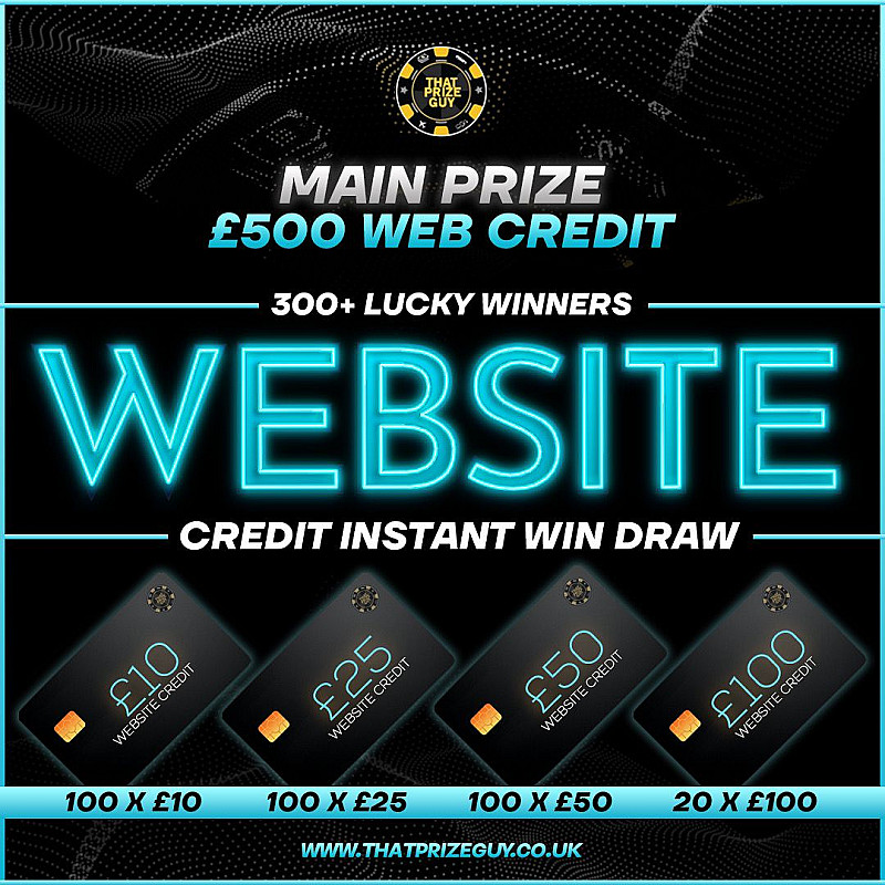 Mega website credit prize that prize guy