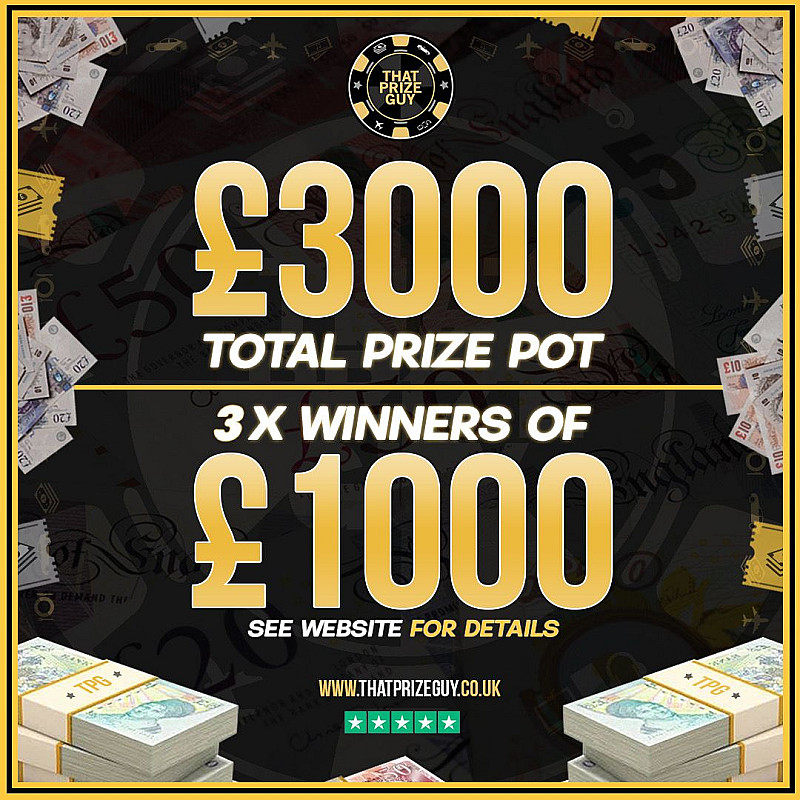3 winners of £1000 8/5