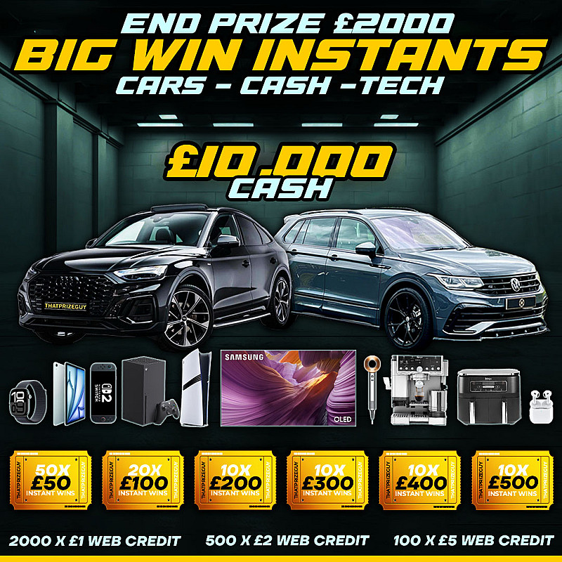 Big Instant Win - Cars, Cash & Tech - £2000 End Prize - Sept #1